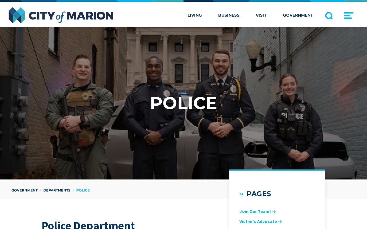 Marion Police Department arrest-record source in Grant County